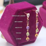 Simple Citrine Amethyst Multi Birthstone Earrings - Image 3