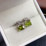 Peridot Bow Stud Gemstone Earrings - Image 6