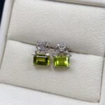 Peridot Bow Stud Gemstone Earrings - Image 3
