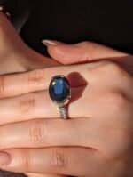 Fine Quality 12.21ct IGI Certified Unheated Blue Sapphire & Diamond Ring in 18k White Gold - Image 9