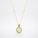 Faceted Peridot Green Amethyst Necklace