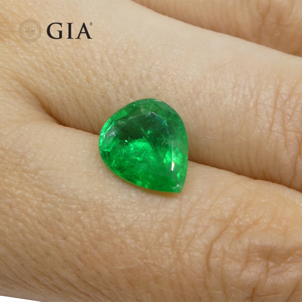 GIAE0085_11.jpg 2.86ct Pear Vivid Green Emerald GIA Certified Colombia - Image 1