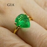 2.86ct Pear Vivid Green Emerald GIA Certified Colombia - Image 4