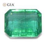 3.98ct Octagonal/Emerald Cut Green Emerald GIA Certified Zambia (F2)