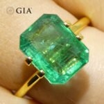3.98ct Octagonal/Emerald Cut Green Emerald GIA Certified Zambia (F2) - Image 3