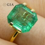 3.84ct Octagonal/Emerald Cut Green Emerald GIA Certified Zambia (F2) - Image 15