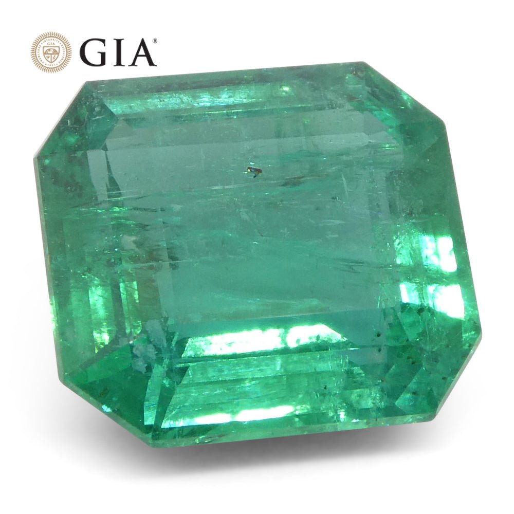 GIAE0134_4.jpg 3.84ct Octagonal/Emerald Cut Green Emerald GIA Certified Zambia (F2) - Image 1