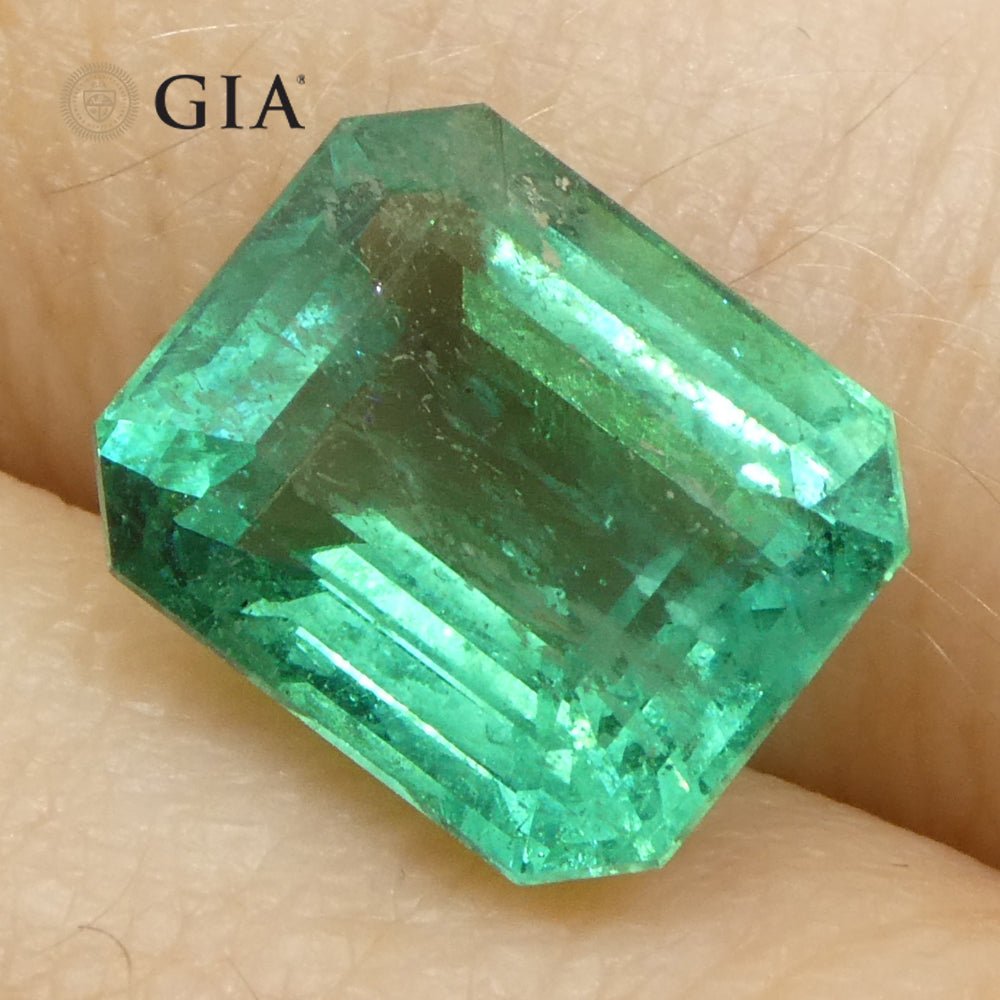 GIAE0138_9.jpg 4.16ct Octagonal/Emerald Cut Green Emerald GIA Certified Zambia (F2) - Image 1
