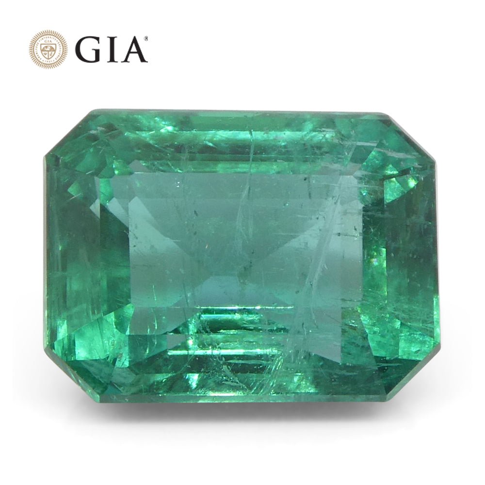 GIAE0142_1.jpg 3.86ct Octagonal/Emerald Cut Green Emerald GIA Certified Zambia (F2) - Image 1