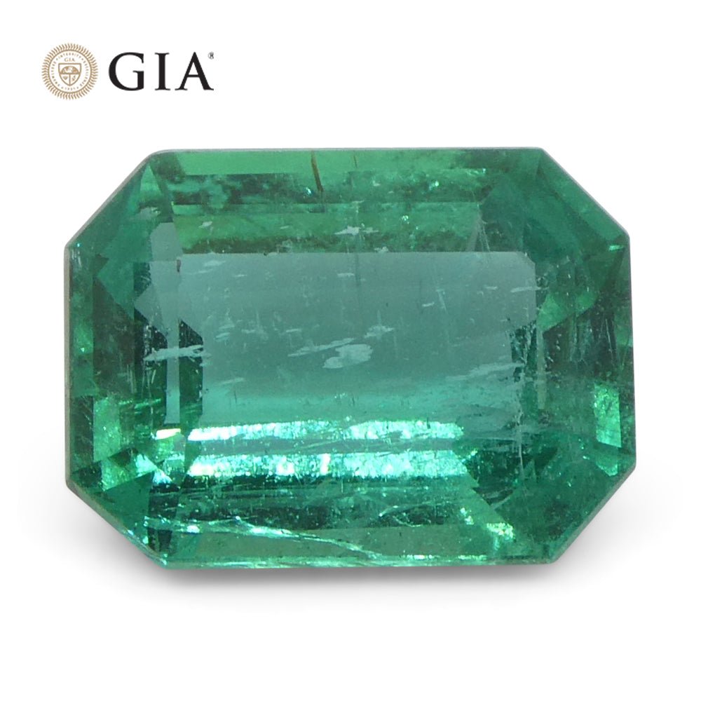 GIAE0154_1.jpg 2.95ct Octagonal/Emerald Cut Green Emerald GIA Certified Zambia (F1) - Image 1
