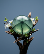 11.08ct Round Green and Black Trapiche Emerald GIA Certified Colombia (F1)