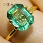 3ct Octagonal/Emerald Cut Green Emerald GIA Certified Zambia (F1) - Image 6