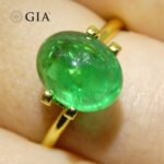 3.29ct Oval Double Cabochon Green Emerald GIA Certified Russia (F1) - Image 13