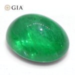 3.29ct Oval Double Cabochon Green Emerald GIA Certified Russia (F1) - Image 4