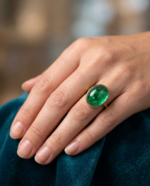3.29ct Oval Double Cabochon Green Emerald GIA Certified Russia (F1) - Image 16