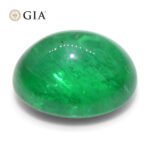 3.29ct Oval Double Cabochon Green Emerald GIA Certified Russia (F1) - Image 5