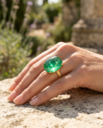 3.29ct Oval Double Cabochon Green Emerald GIA Certified Russia (F1) - Image 17