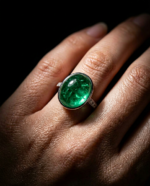 3.29ct Oval Double Cabochon Green Emerald GIA Certified Russia (F1) - Image 18