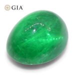 3.29ct Oval Double Cabochon Green Emerald GIA Certified Russia (F1) - Image 6