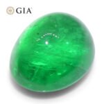 3.29ct Oval Double Cabochon Green Emerald GIA Certified Russia (F1) - Image 8