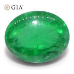3.29ct Oval Double Cabochon Green Emerald GIA Certified Russia (F1) - Image 10