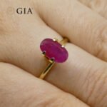 2.38ct Oval Purplish Red Ruby GIA Certified Tajikistan Unheated