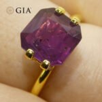 2.63ct Octagonal/Square Purple-Red Natural Ruby GIA Certified East Africa Unheated