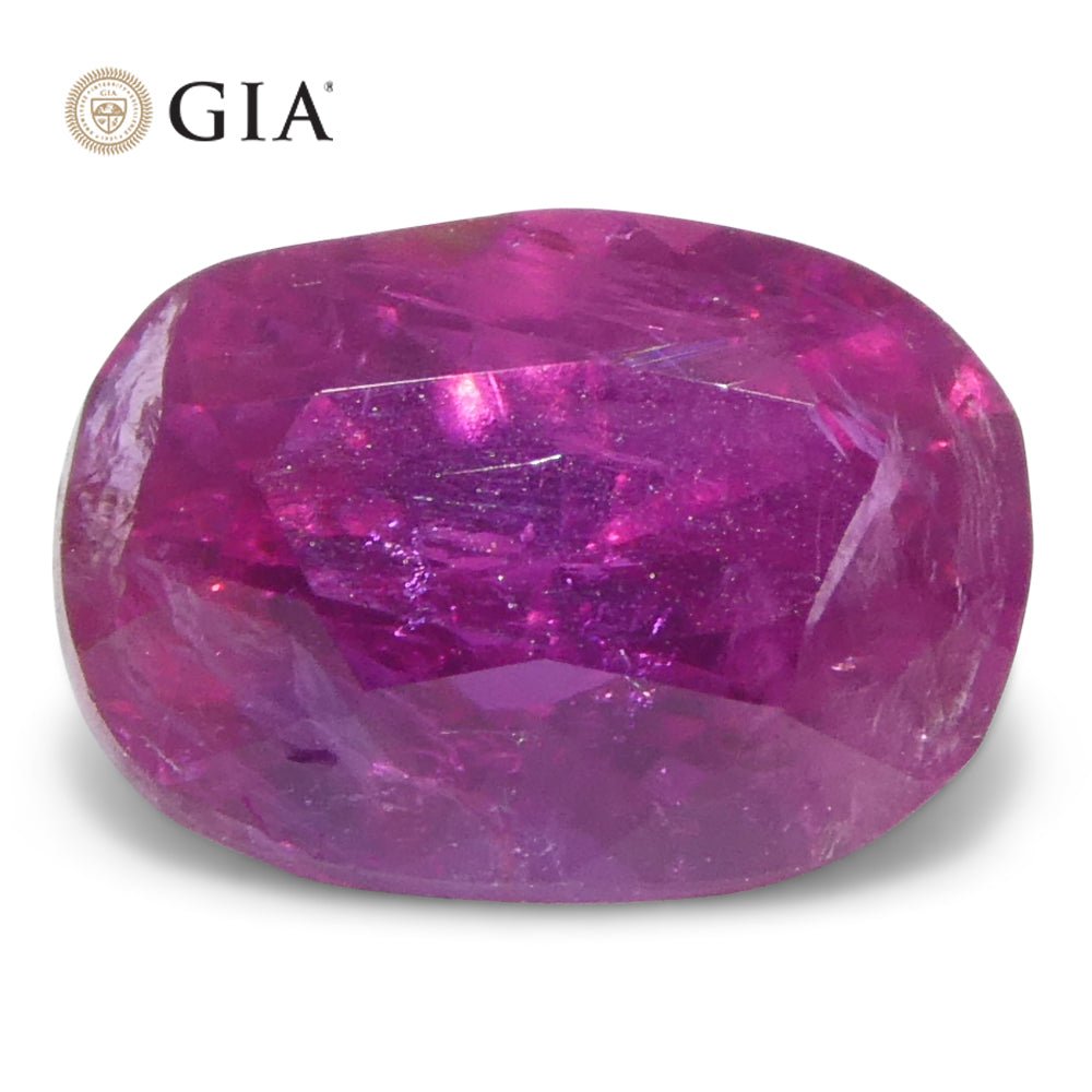 GIAR0011_3_3197fc68-eda5-4571-878b-e9074ace5b19.jpg 1.34ct Cushion Purplish Red Ruby GIA Certified Unheated - Image 1