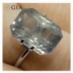 10.03ct Octagonal/Emerald Cut Grayish Greenish Blue to Grayish Purple Sapphire GIA Certified Tanzania Unheated - Image 2