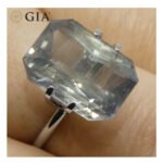 10.03ct Octagonal/Emerald Cut Grayish Greenish Blue to Grayish Purple Sapphire GIA Certified Tanzania Unheated - Image 15
