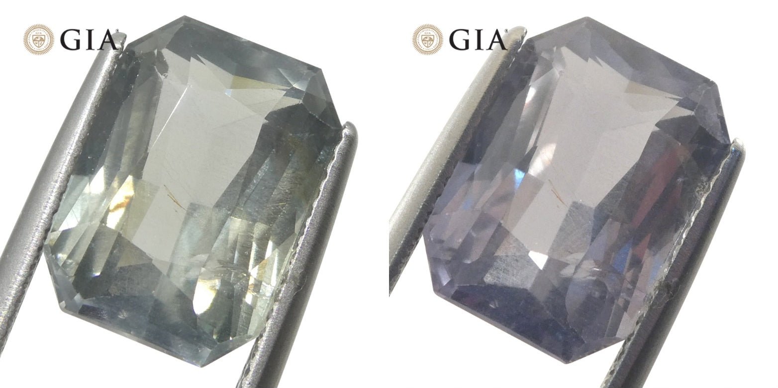 GIAS0169_13.jpg 10.03ct Octagonal/Emerald Cut Grayish Greenish Blue to Grayish Purple Sapphire GIA Certified Tanzania Unheated - Image 1