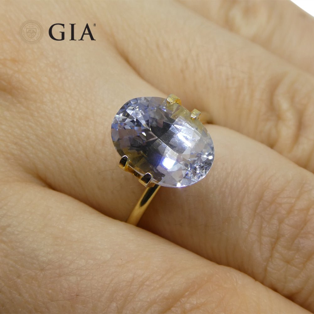 GIAS2019_12.jpg 6.12ct Oval Icy Light Blue Sapphire GIA Certified Sri Lanka Unheated - Image 1