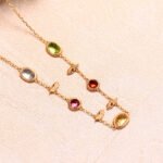 Multi Gemstone Citrine Topaz Charm Necklace - Image 4