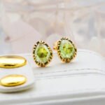 Natural Green Peridot Stud Leo Birthstone Earrings - Image 7