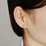 Natural Green Peridot Stud Leo Birthstone Earrings - Image 5