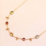 Multi Gemstone Citrine Topaz Charm Necklace - Image 3
