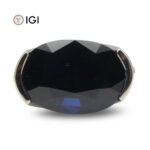 Fine Quality 12.21ct IGI Certified Unheated Blue Sapphire & Diamond Ring in 18k White Gold - Image 2