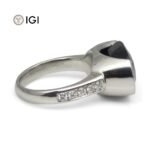 Fine Quality 12.21ct IGI Certified Unheated Blue Sapphire & Diamond Ring in 18k White Gold - Image 18