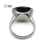 Fine Quality 12.21ct IGI Certified Unheated Blue Sapphire & Diamond Ring in 18k White Gold - Image 17