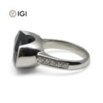 Fine Quality 12.21ct IGI Certified Unheated Blue Sapphire & Diamond Ring in 18k White Gold - Image 12