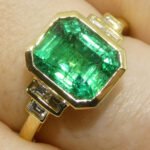 2.49ct Green Emerald. Diamond Engagement Ring set in 18k Yellow Gold. GIA Certified Zambian - Image 2