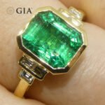 2.49ct Green Emerald. Diamond Engagement Ring set in 18k Yellow Gold. GIA Certified Zambian - Image 15