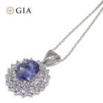 3.89ct Oval Blue Sapphire. Diamond Pendant set in Platinum. GIA Certified Madagascar - Image 12