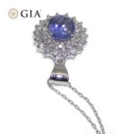 3.89ct Oval Blue Sapphire. Diamond Pendant set in Platinum. GIA Certified Madagascar - Image 13