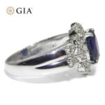 3.23ct Cushion Blue Sapphire. Diamond Engagement Ring set in Platinum. GIA Certified Thailand - Image 13