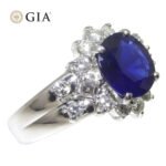 3.23ct Cushion Blue Sapphire. Diamond Engagement Ring set in Platinum. GIA Certified Thailand - Image 6