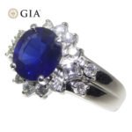 3.23ct Cushion Blue Sapphire. Diamond Engagement Ring set in Platinum. GIA Certified Thailand - Image 7