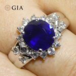 3.23ct Cushion Blue Sapphire. Diamond Engagement Ring set in Platinum. GIA Certified Thailand - Image 10