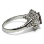 1.18ct Oval Red Ruby. Diamond Cluster Engagement Ring set in Platinum - Image 4