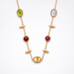 Multi Gemstone Citrine Topaz Charm Necklace
